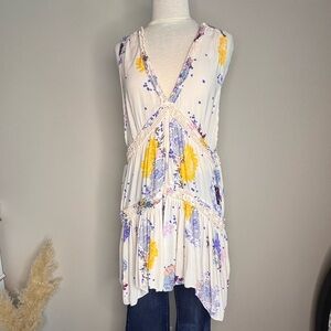 Women’s Free People OB571958 Floral Sleeveless Tunic Dress size Large